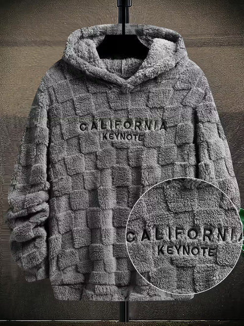 Jakesky™ Men's Fuzzy Checkered Embroidered Hoodie