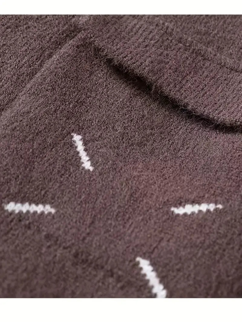 Jakesky™ Color Block Knitted Sweater – Pink & Gray