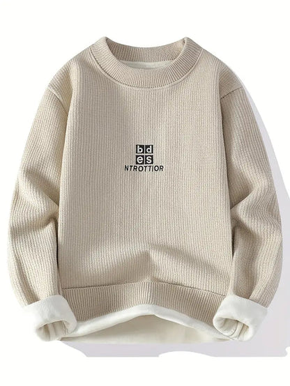 Jakesky™ Minimal Embroidered Knit Sweater – Olive Green
