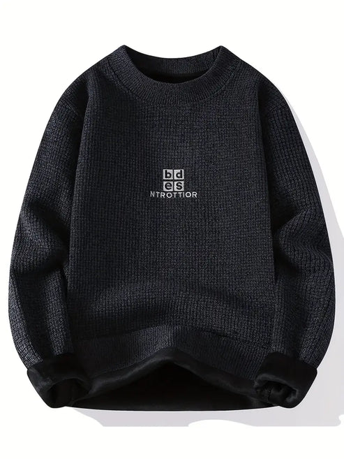 Jakesky™ Minimal Embroidered Knit Sweater – Olive Green