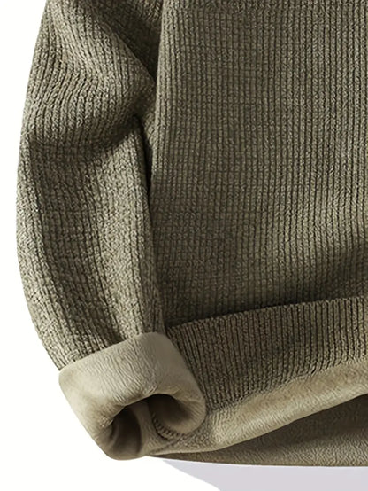 Jakesky™ Minimal Embroidered Knit Sweater – Olive Green