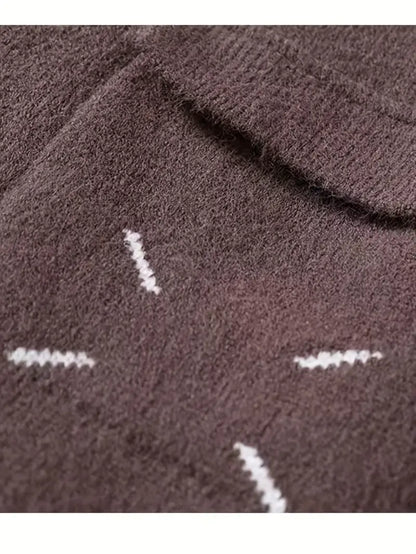 Jakesky™ Color Block Knitted Sweater – Pink & Gray
